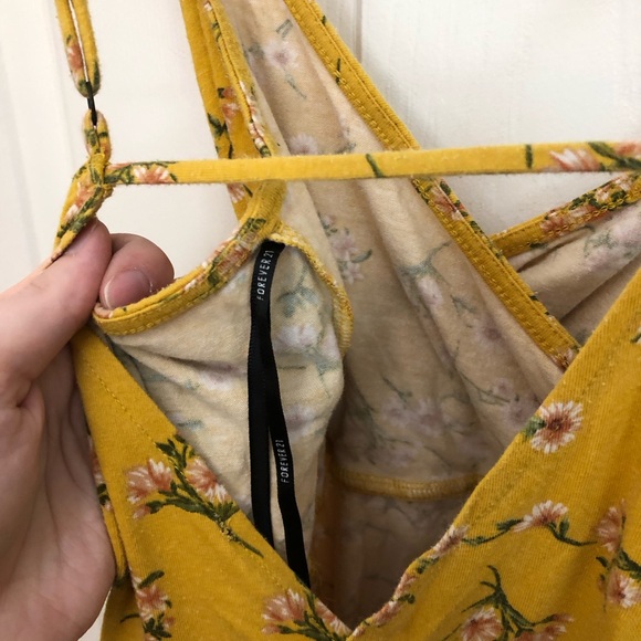 Forever 21 Floral Yellow Spaghetti Strap Mini Sundress in Small/Medium - Picture 7 of 8